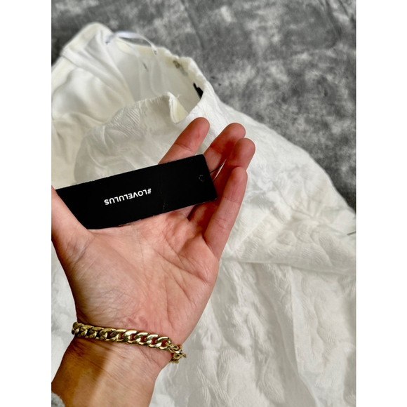 Lulus Brand New with Tags Size Small From This Day Floral Jacquard Strapless Mid - Picture 15 of 16